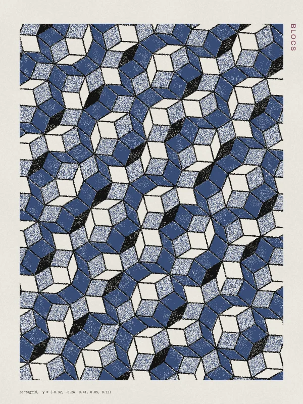 Blocs: Penrose tiling, lifted into 3D