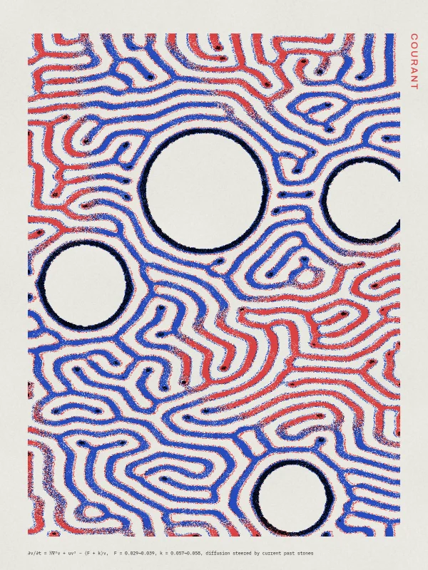 Courant: Reaction–diffusion in a current