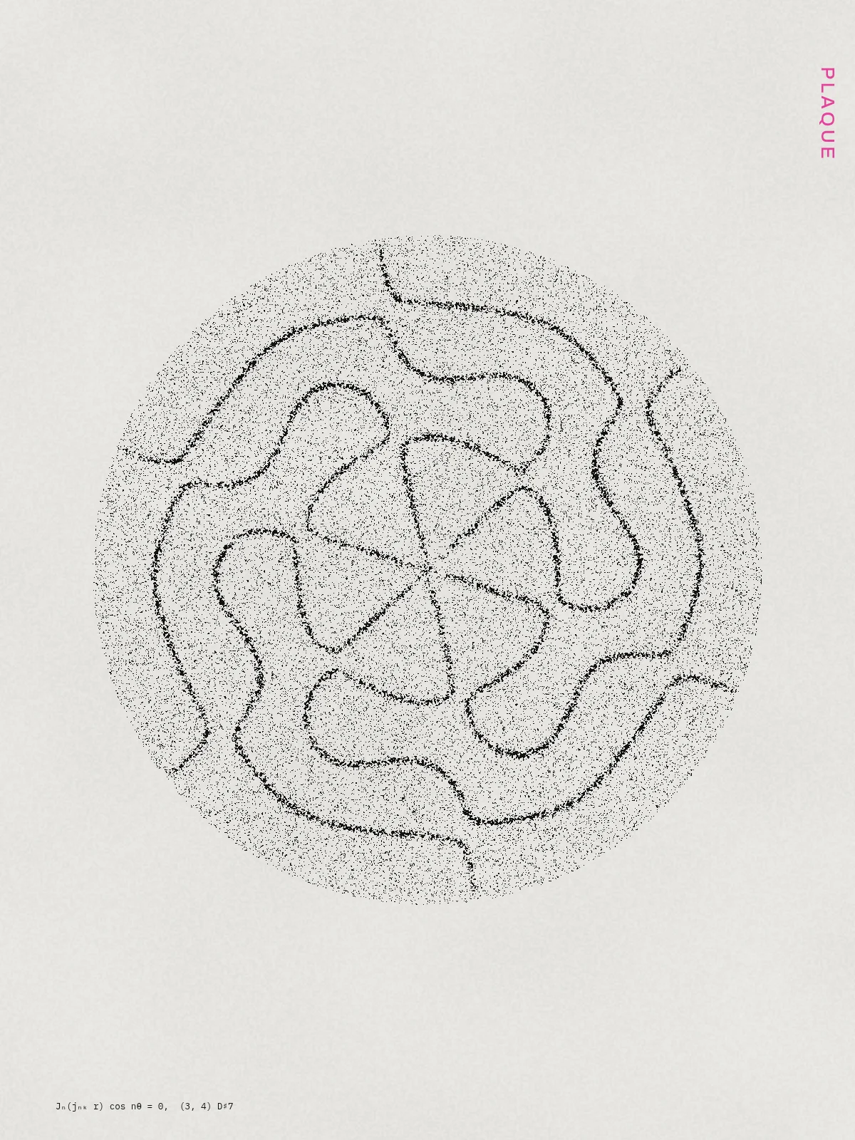 Plaque, a poster: Chladni figure, round plate